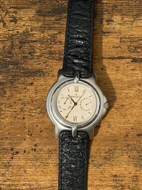 Bertolucci Pulchra Swiss Quartz Watch Day Date Cream Dial Leather Strap